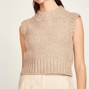 NWOT Mirth baby alpaca wool shell vest in graham cracker szL minimalist feminine